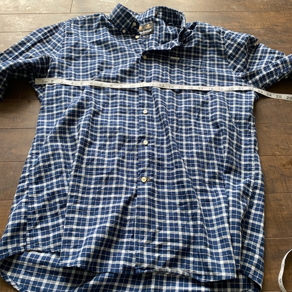 Barbour Howard Tailored Navy and white button down shirt - Picture 4 of 12